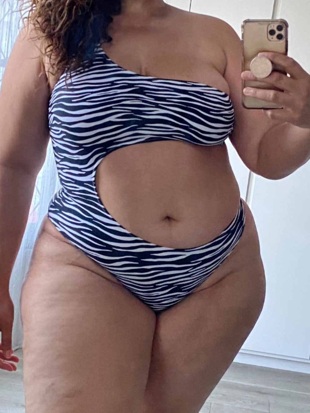 Fashion Nova Cut It Out Zebra print one-piece swimsuit, 3X
